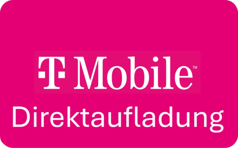 Roze T-Mobile logo met de tekst "Direktaufladung" eronder.