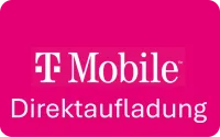 Roze T-Mobile logo met de tekst "Direktaufladung" eronder.