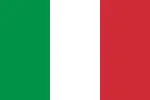 De vlag van Italië met verticale strepen in de kleuren groen, wit en rood.
