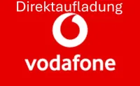Rood logo van Vodafone met tekst "Direktaufladung" erboven.